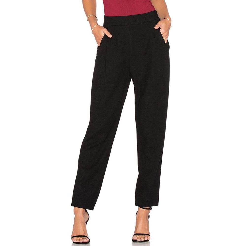 Vince Black Waffle Knit Pleat Pant